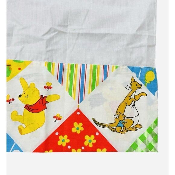 RARE Vintage 1970s Sears Winnie the Pooh Cotton Blend TWIN Semi Fitted Top Sheet - Picture 5 of 16